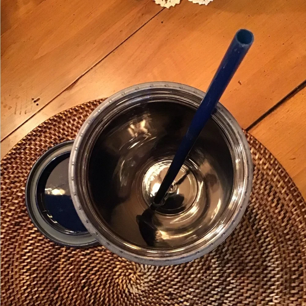 NWT Royal Caribbean Blue Textured Tumbler with Straw